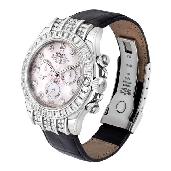 ドーバー Rolex Daytona 116599RBR, 18K White Gold, Pink MOP Diamond Dial, 40