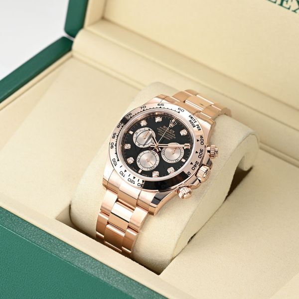 Rolex Daytona 126505, 18K Rose Gold, Black Diamond Dial