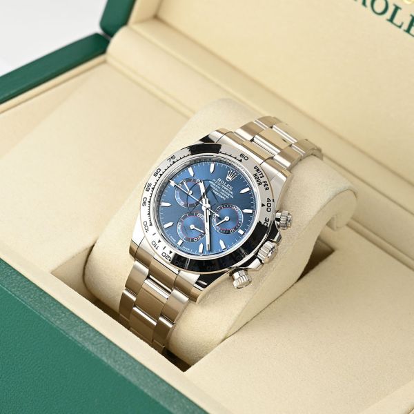 Rolex Daytona 126509, 18K White Gold, Blue Index Dial, Oyster