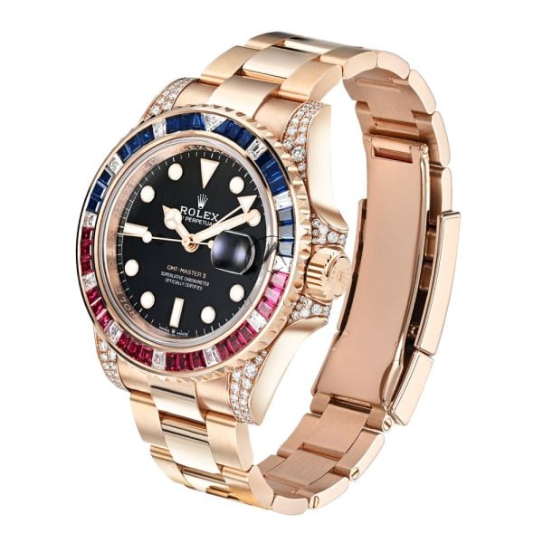 Rolex GMT-Master II 126755SARU, 18K Rose Gold, Black Dial, Oyster