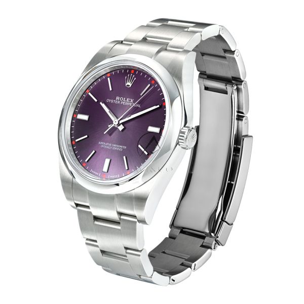 Rolex Oyster Perpetual 39 114300, Stainless Steel, Grape Dial