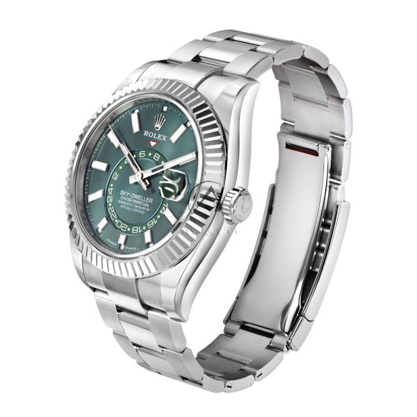 Rolex Sky-Dweller 336934, 18K White Gold & Stainless Steel, Green