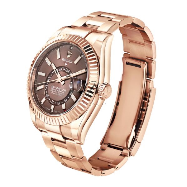 Rolex Skydweller 336935, 18K Rose Gold, Brown Index Dial, 42 mm