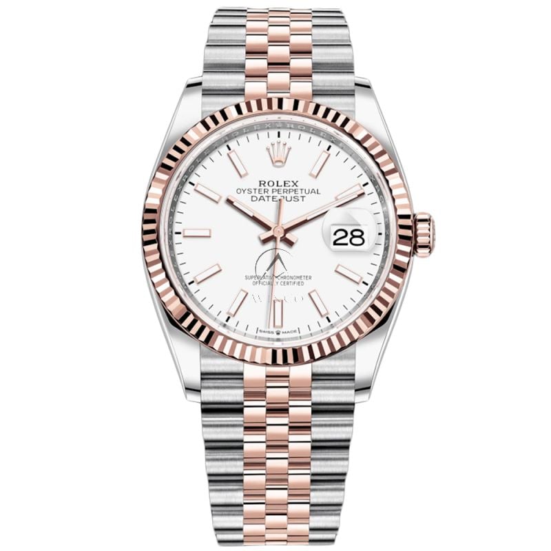Rolex Datejust 36 126231, Jubilee, Steel & 18K Rose Gold, White