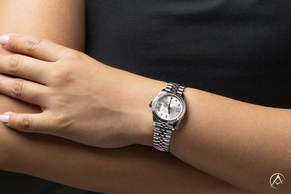 Rolex Datejust 28, Stainless Steel, Silver Diamond Dial, Jubilee Bracelet
