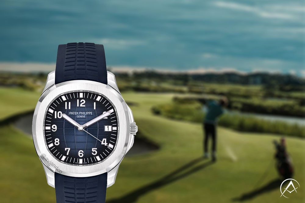 Patek Philippe Aquanaut, 18K White Gold, Blue Arabic Dial, 42 mm