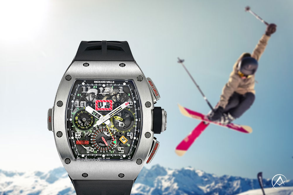 Skiing watches Richard Mille RM 11-02, Titanium, Flyback Chronograph, 50 mm