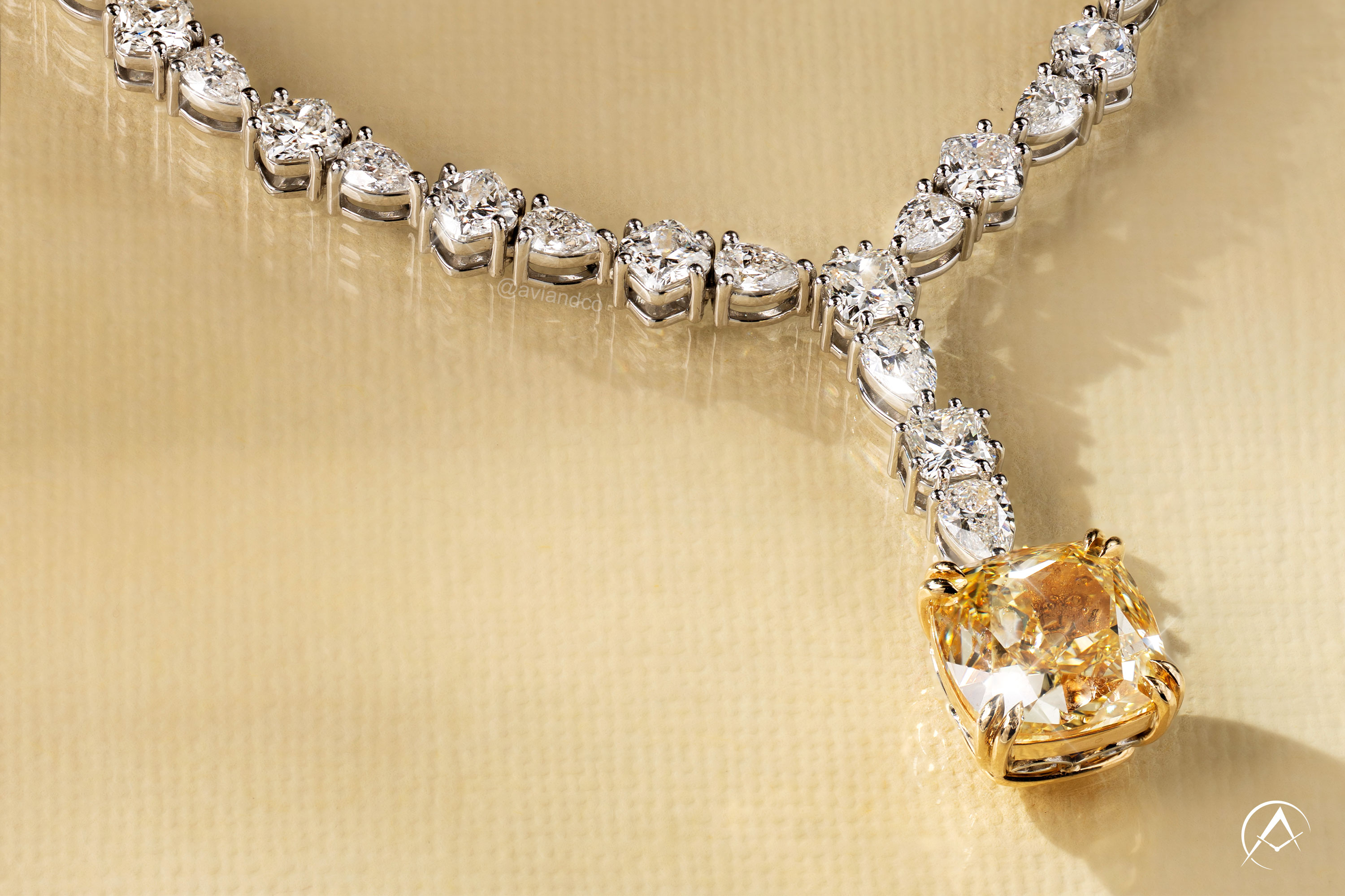 Diamonds by Avi & Co. Fancy Yellow Diamond Drop Necklace