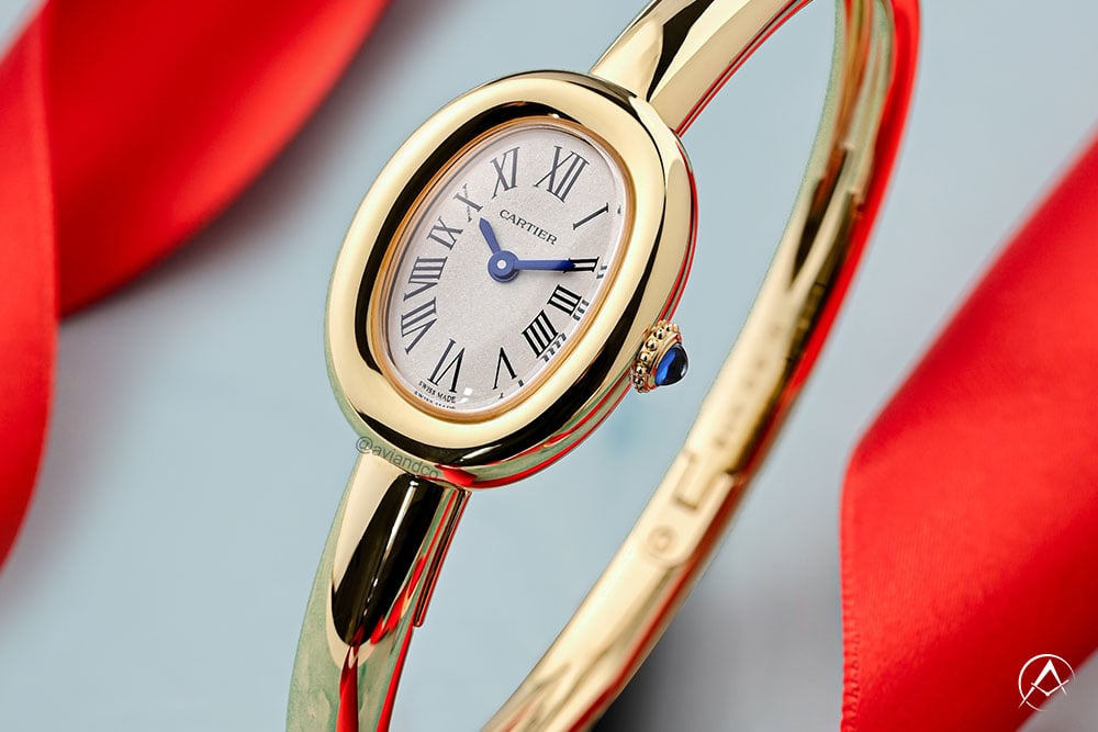 Cartier Baignoire, 18K Yellow Gold, Silver Roman Dial