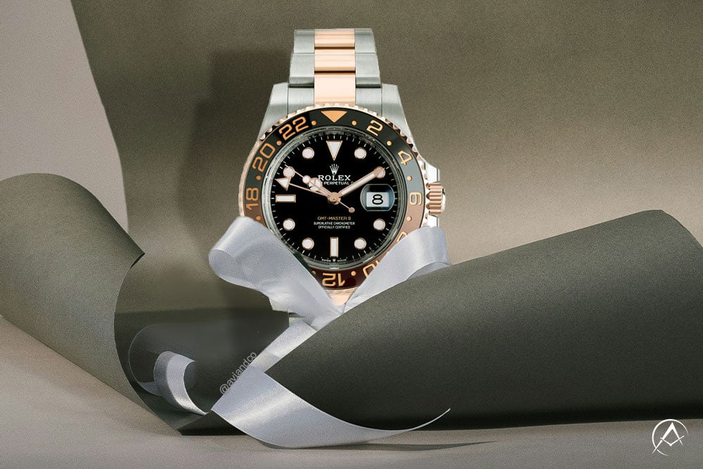 Holiday gift watches Rolex GMT-Master II “Root Beer,” Stainless Steel and 18K Rose Gold, Black Dial