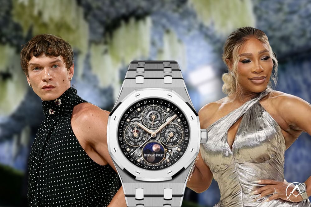 Connor Storrie and Serena Williams at the 2026 Met Gala Luxury Watches Audemars Piguet Royal Oak Perpetual Calendar Openworked