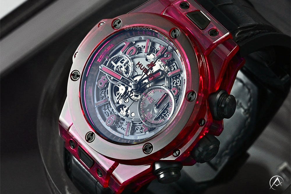 Hublot Big Bang Unico, Red Sapphire Crystal, Skeleton Dial, 45 mm