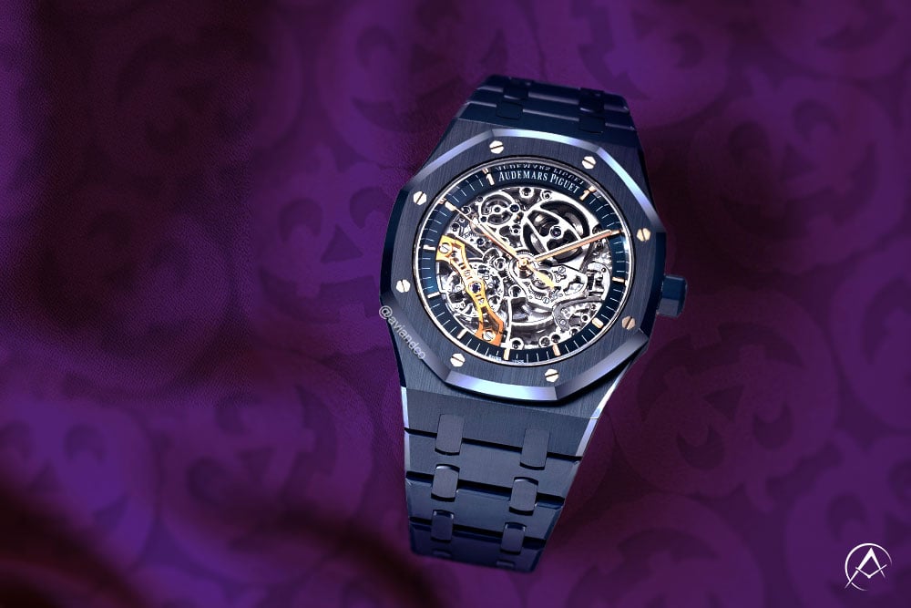 Luxury Watches for Halloween - Audemars Piguet Royal Oak, Double Balance Wheel, Ceramic, Openworked Dial, 41 mm