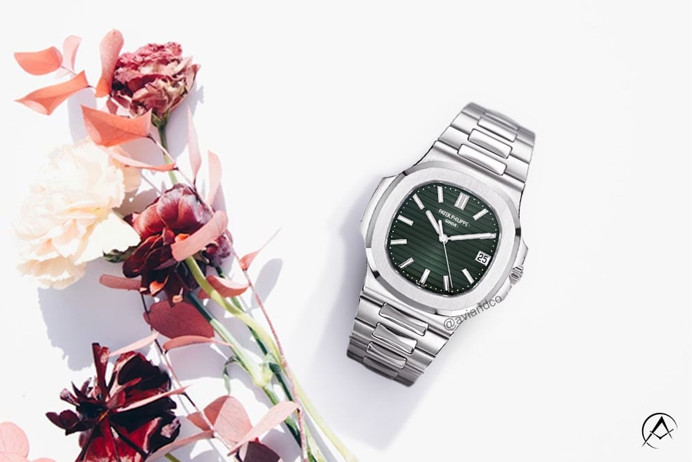 Patek Philippe Nautilus 5711, Stainless Steel, Olive Green Index Dial, 40 mm springtime watch styles
