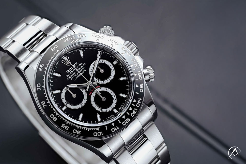 Black luxury watches - Rolex Daytona, Stainless Steel, Black Index Dial, Oyster Bracelet, 40 mm