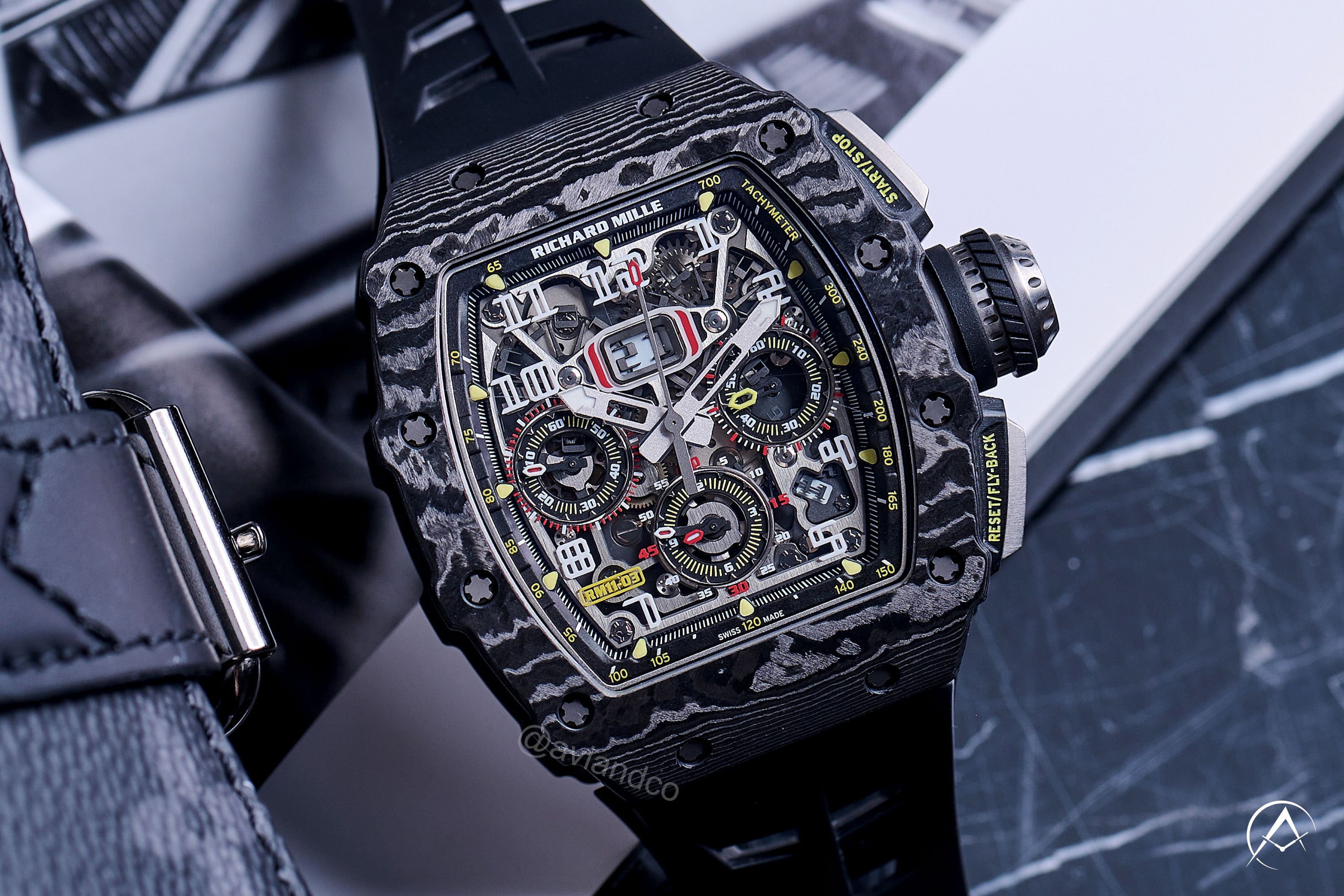Richard Mille RM11-03 Black Carbon, McLaren, Skeleton Dial, 50 mm