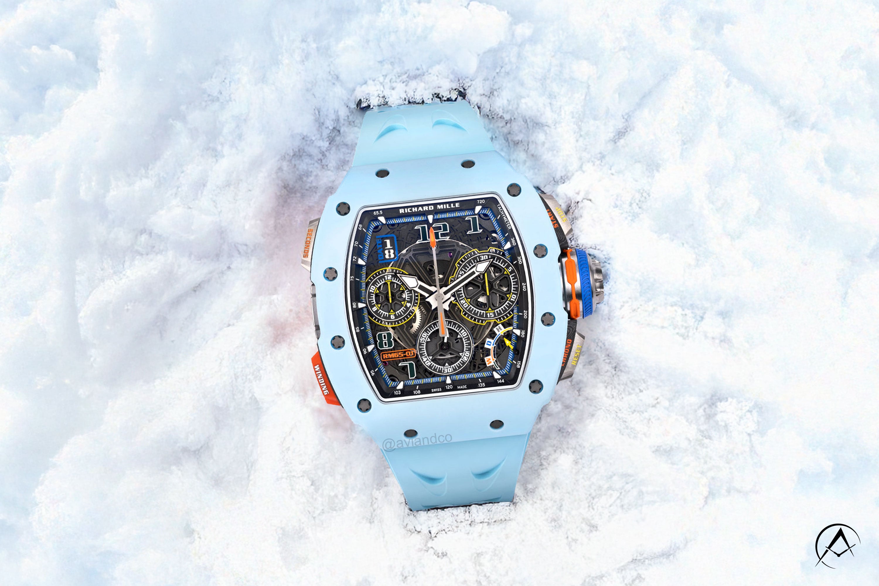 Richard Mille RM 65-01 watch in the snow