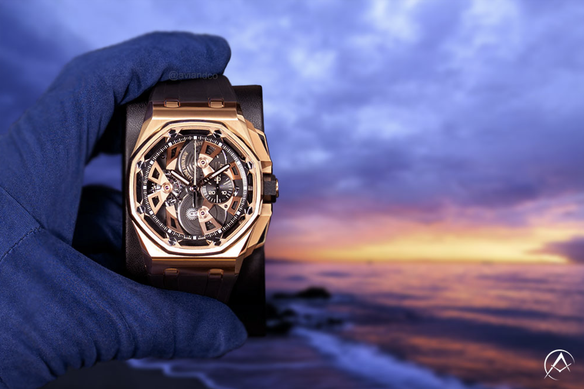 Audemars Piguet Royal Oak Offshore Tourbillon Chronograph, 18 Rose Gold, Openworked Dial