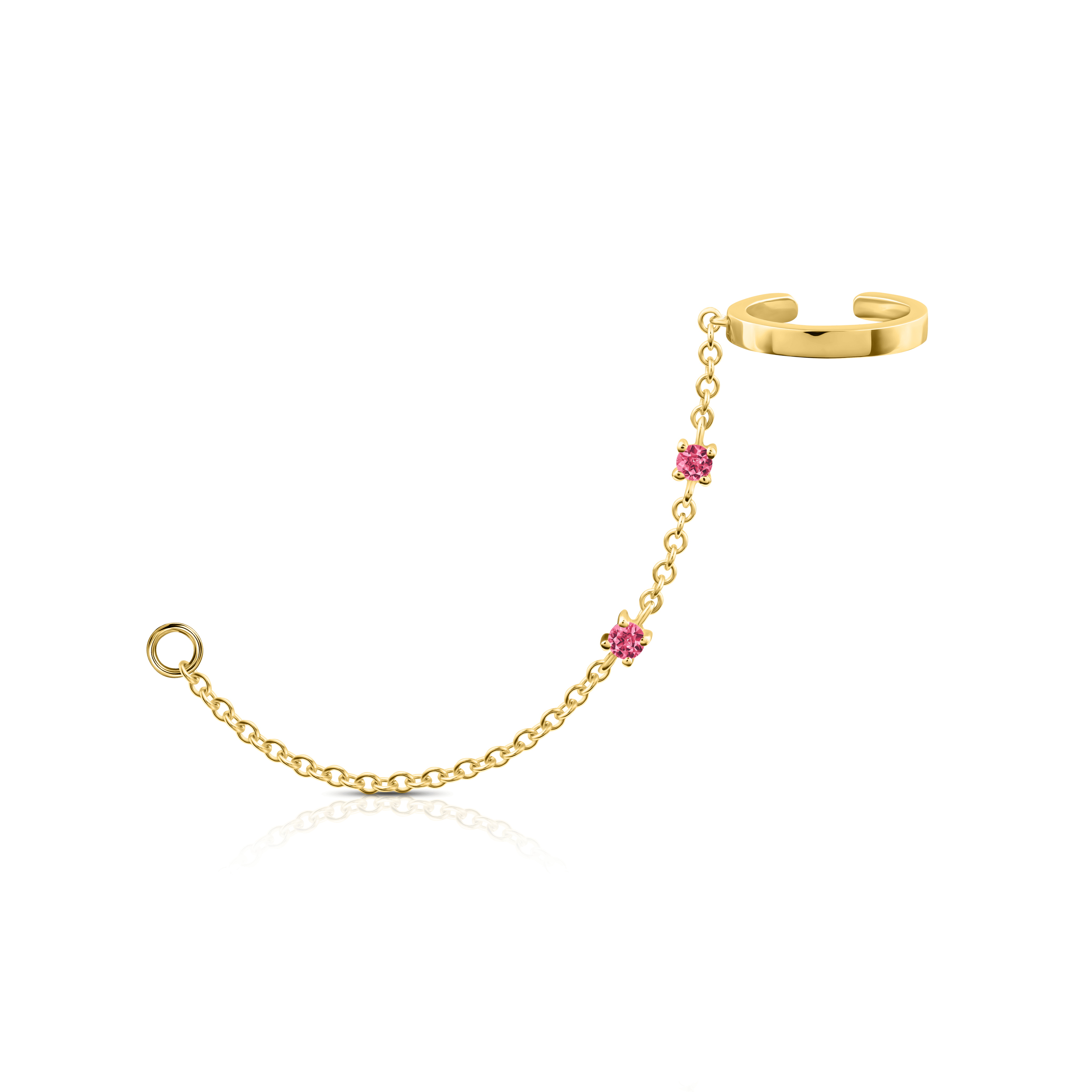 14K Yellow Gold Earring Displayed on a White Background.