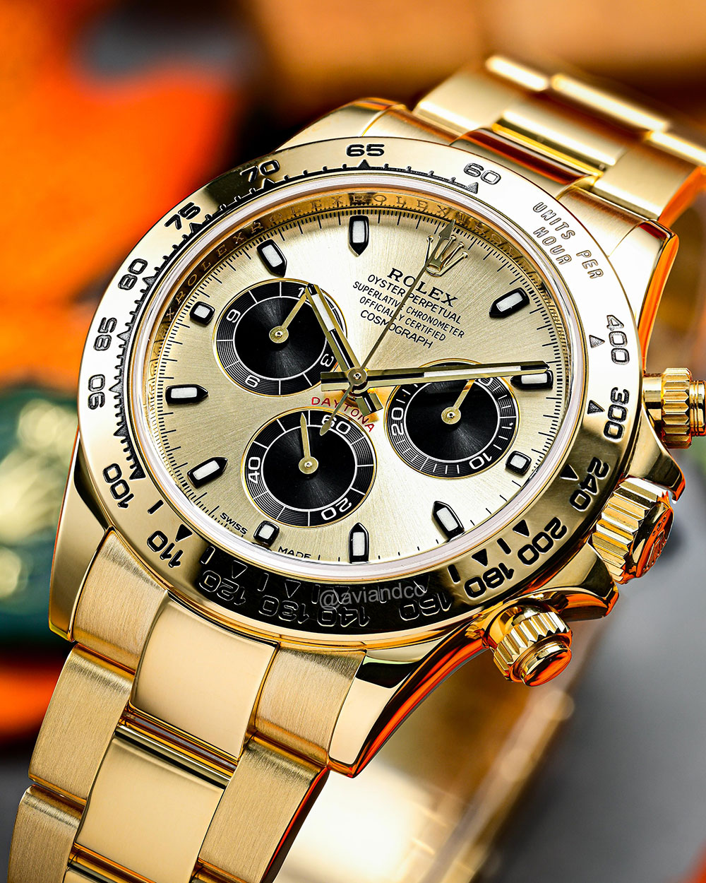 Rolex Daytona “Pikachu” Edition, 18K Yellow Gold, Champagne Index Dial