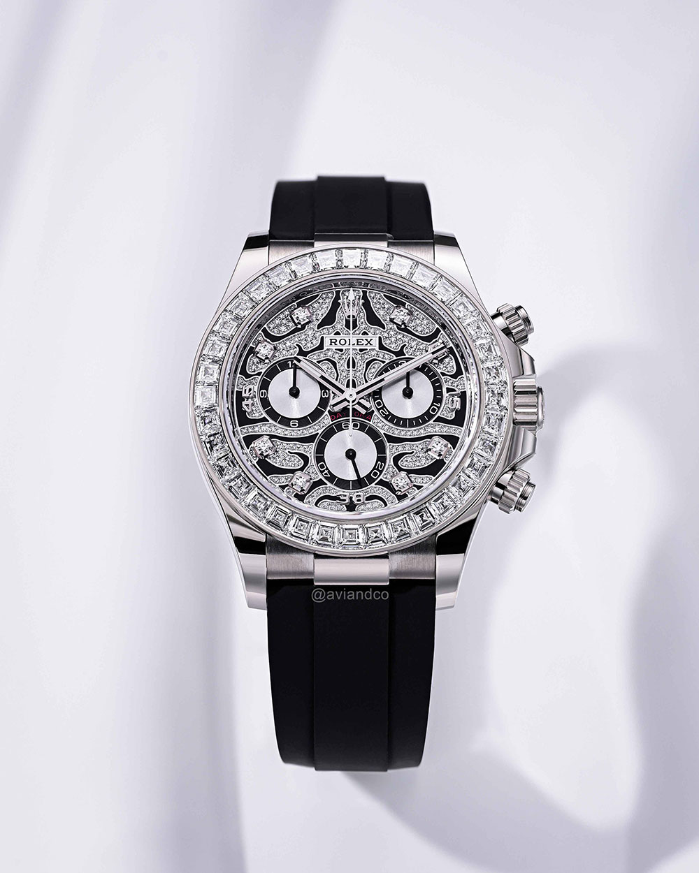 Rolex Daytona “Eye of the Tiger” Edition, 18K White Gold, Diamond Bezel, Oysterflex Bracelet