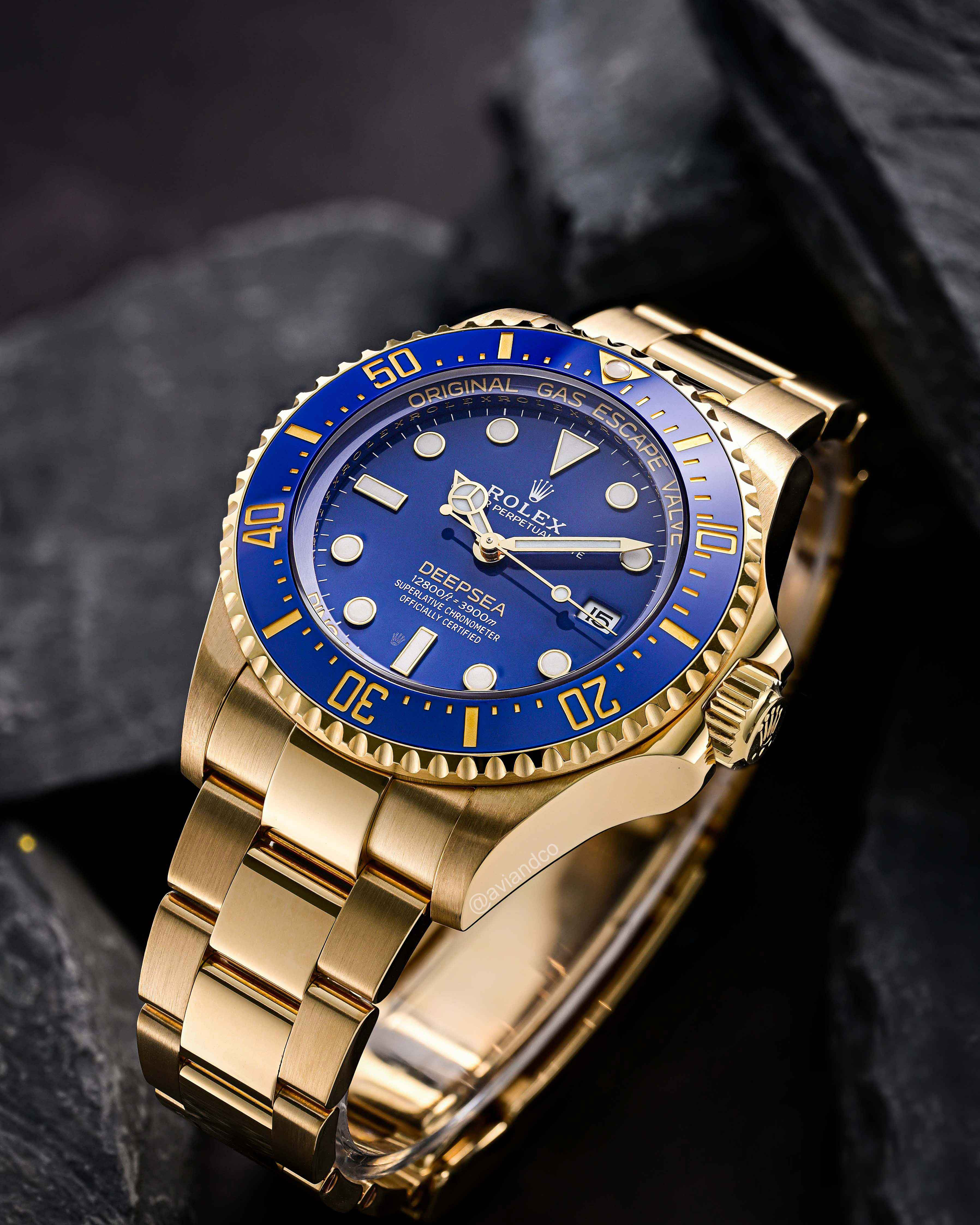 Rolex Deepsea, 18K Yellow Gold, Blue Dial, 44 mm