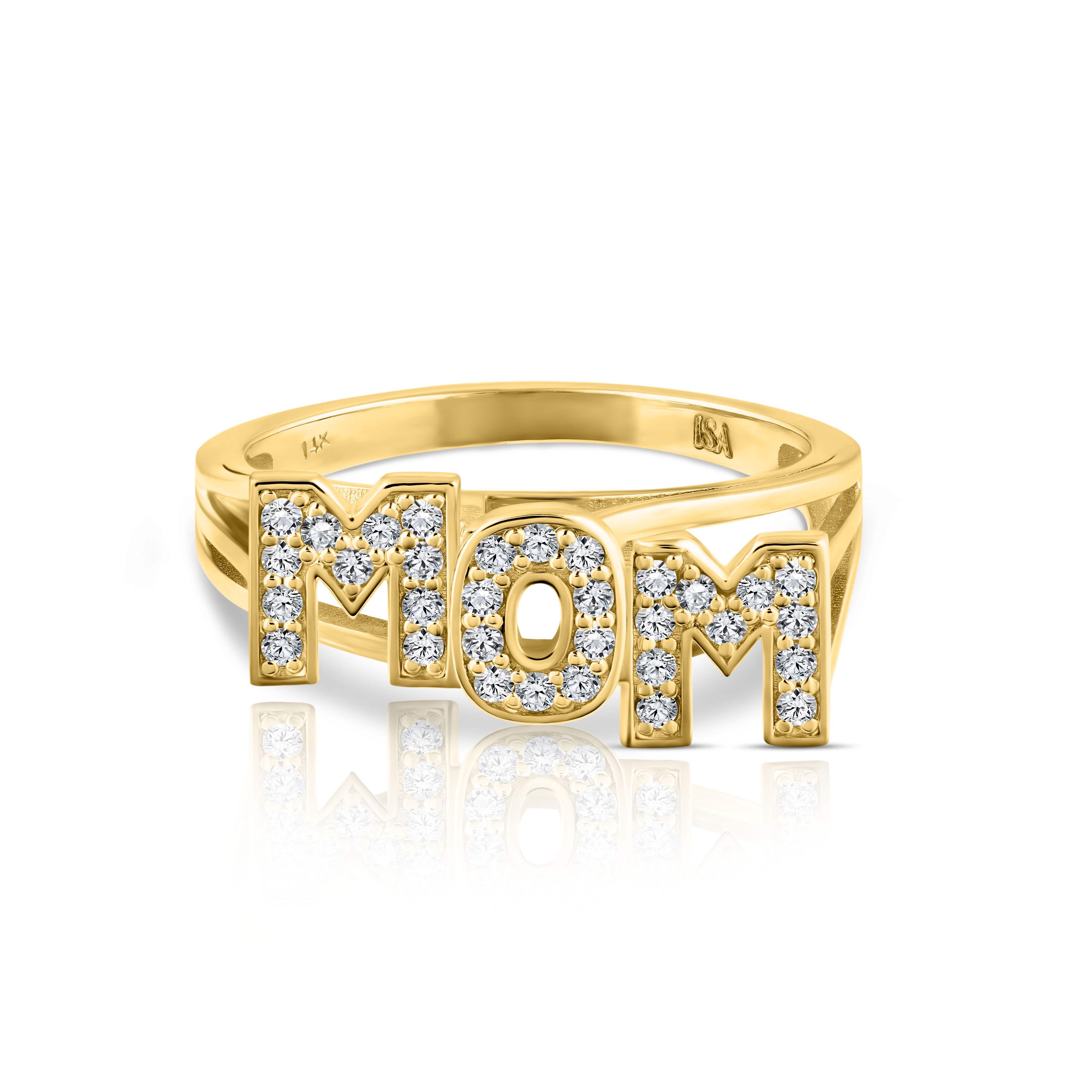 14K Yellow Gold Isa Grutman Jewelry Displayed on a White Background.