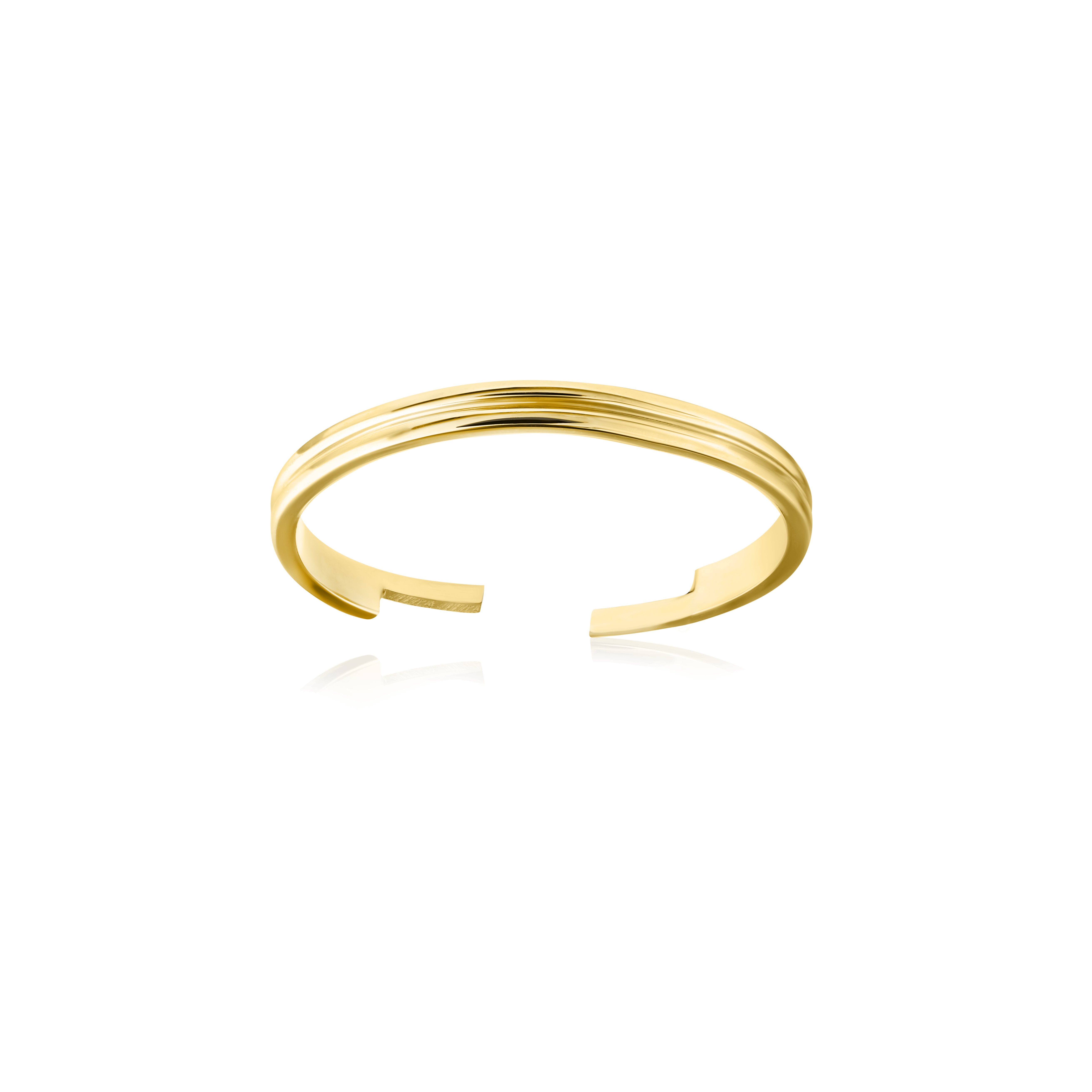 Adjustable 14K Yellow Gold Jewelry Displayed on White Background.