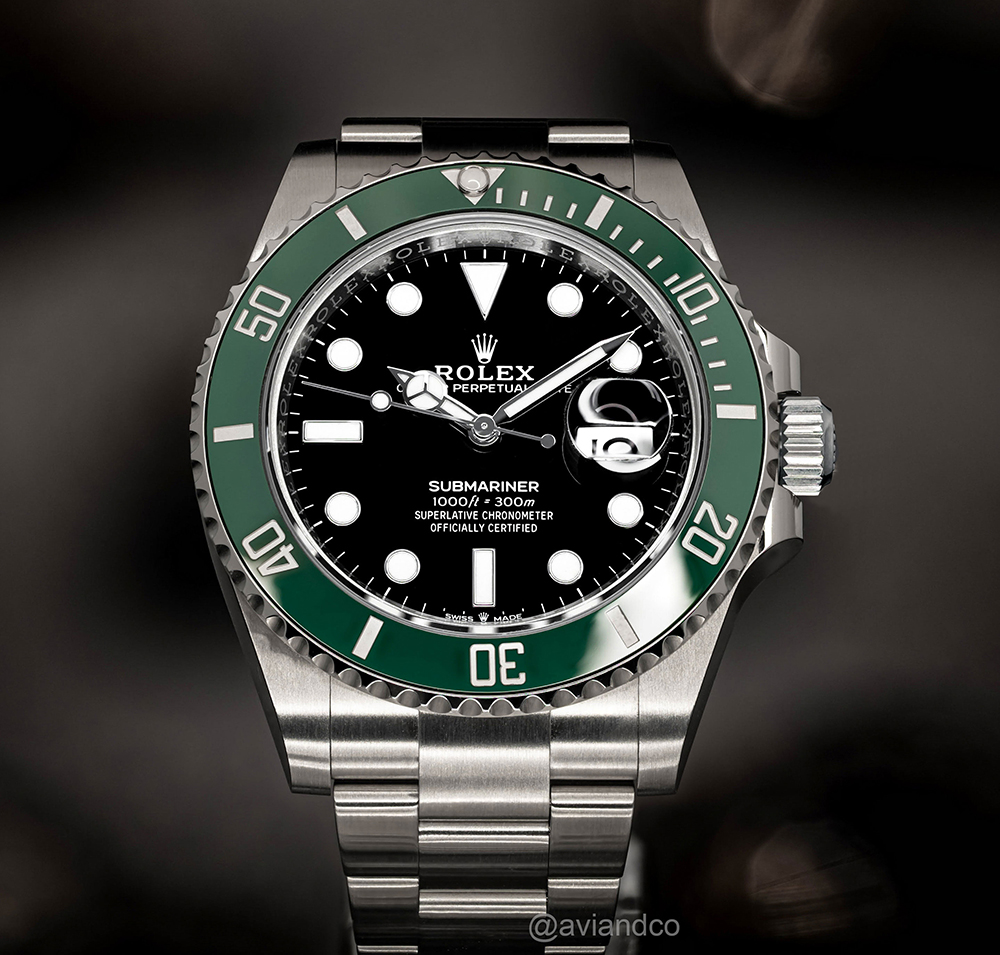 Rolex Submariner “Starbucks,” Stainless Steel, Green Bezel, Black Dial, 41 mm