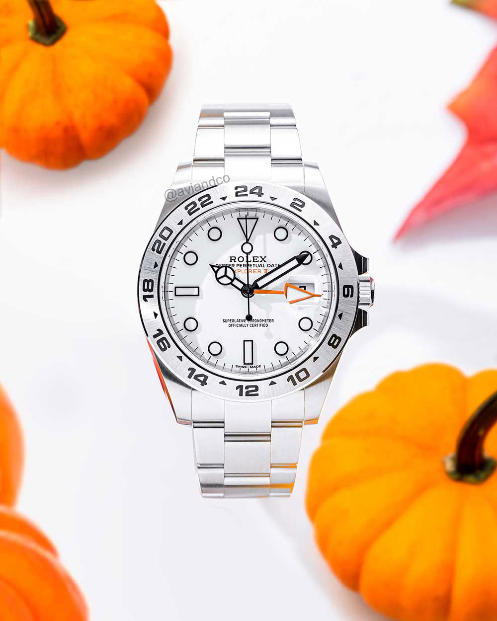 Rolex Explorer II, Stainless Steel, White Dial