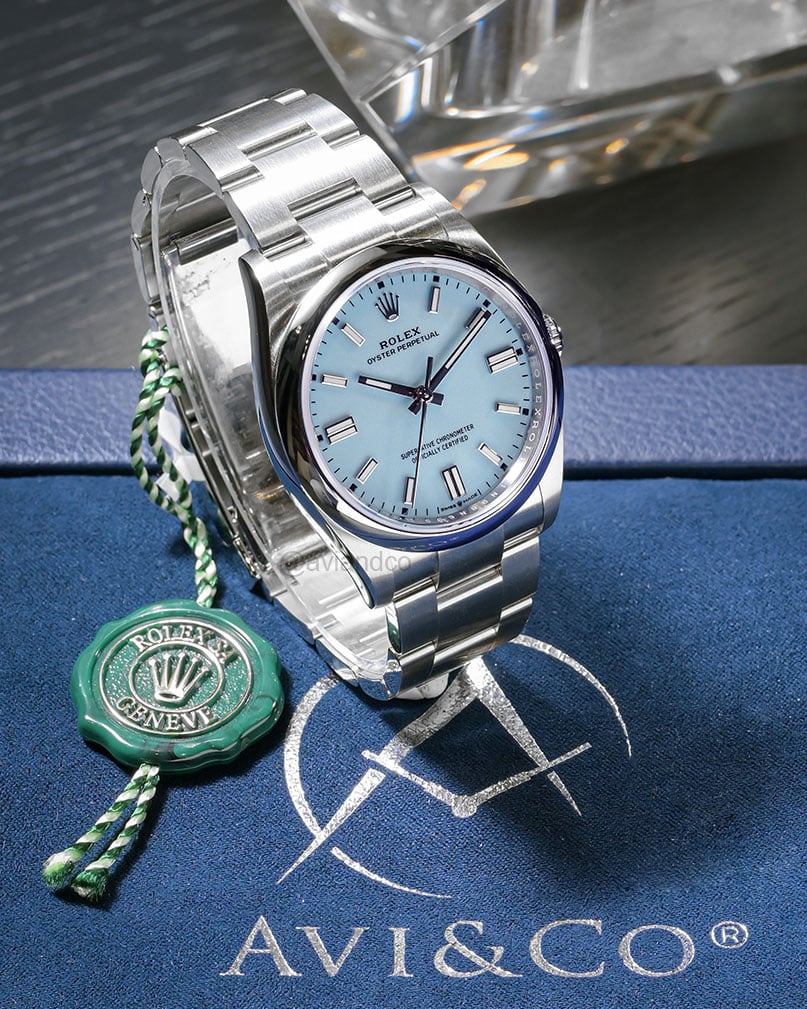 Rolex Oyster Perpetual, Steel, Turquoise Index Dial, 31 mm