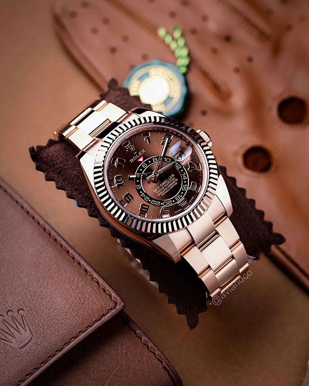 Rolex Sky-Dweller, 18K Rose Gold, Brown Dial