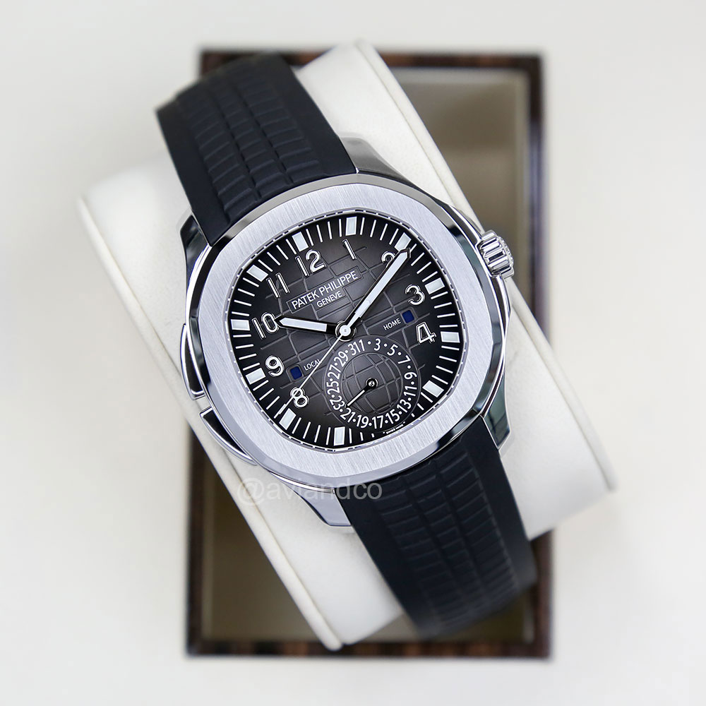 Patek Philippe Aquanaut, Travel Time, Steel, Black Dial