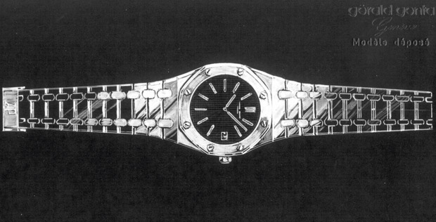 Stainless Steel Audemars Piguet Watch on a Black Background.