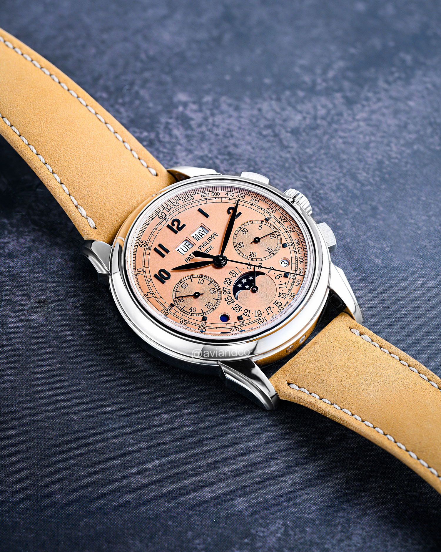 Patek Philippe Grand Complications, Perpetual Calendar Chronograph, Platinum, Salmon Dial