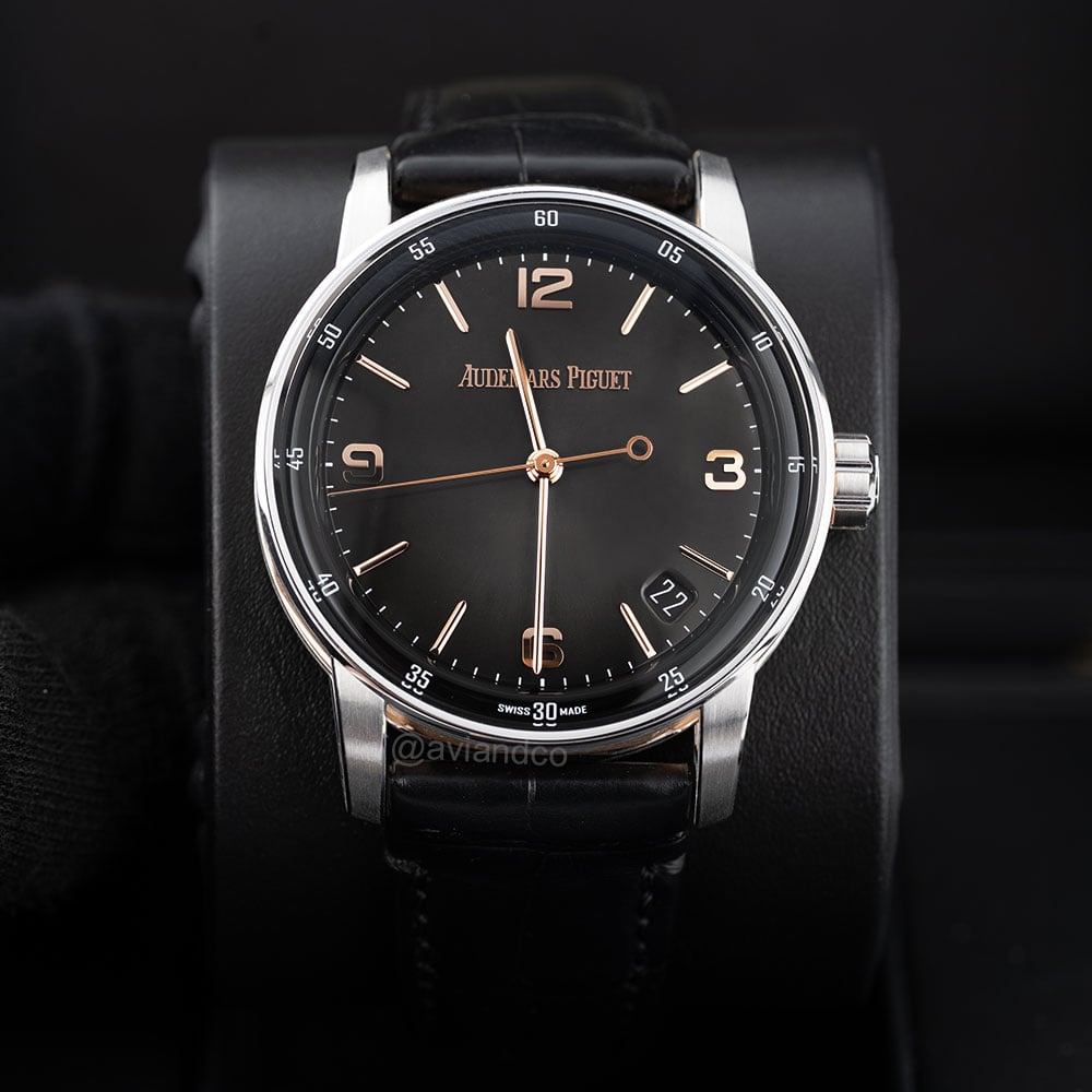 Audemars Piguet Code 11.59, 18K White Gold, Smoke Lacquered Gray Dial