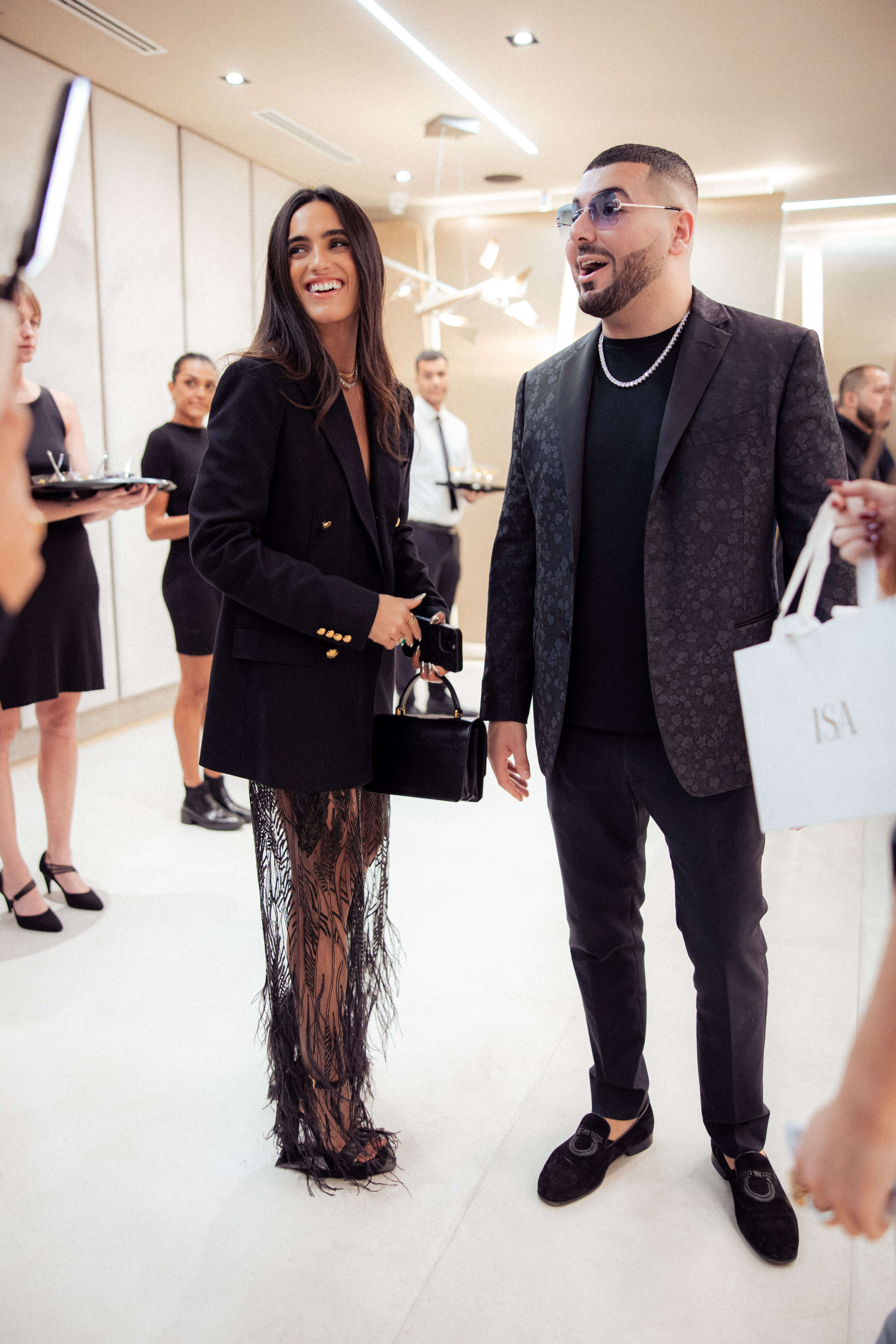 Isabela and Avi Promoting Isa Grutman Jewelry at the Art Basel VIP Event.