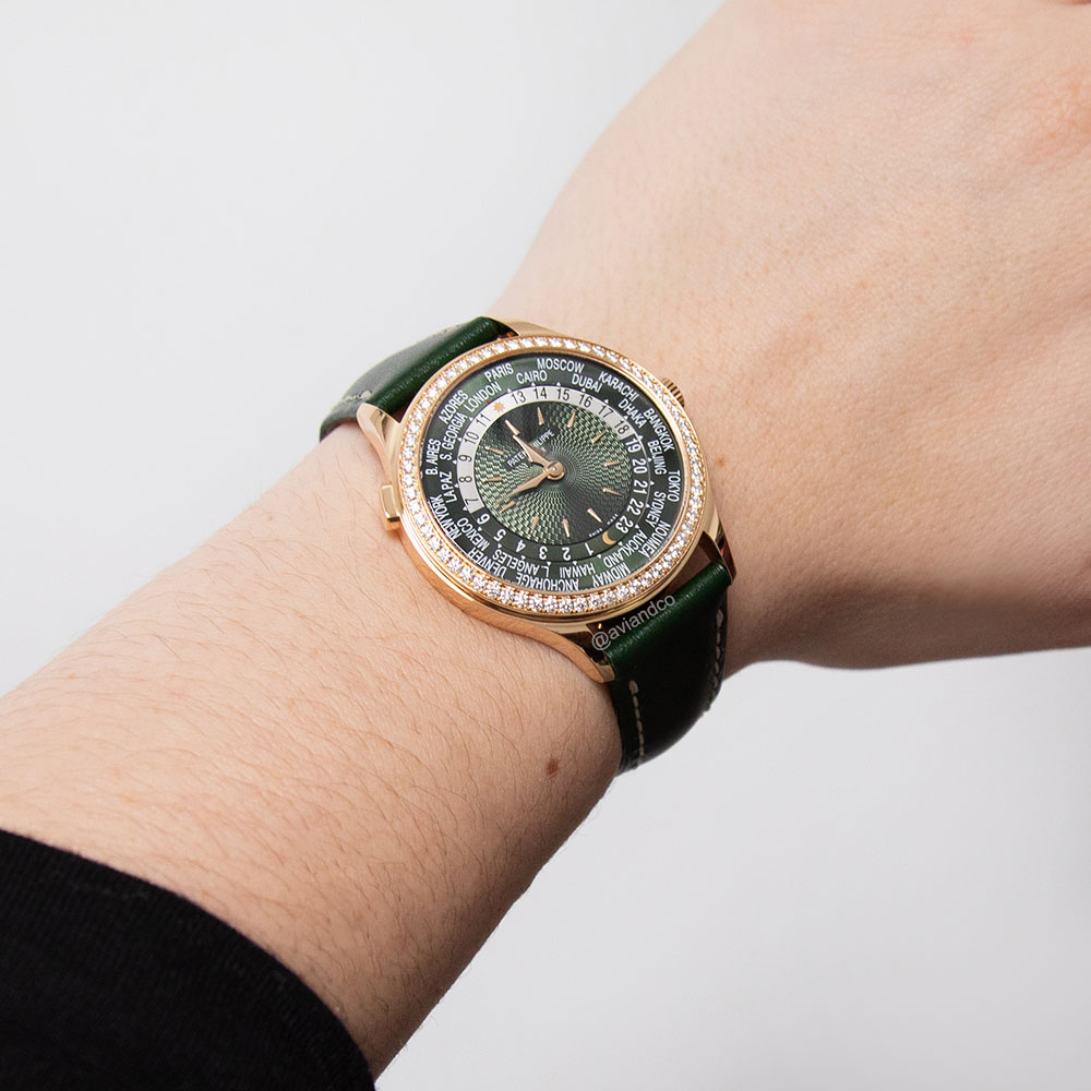 Patek Philippe Complications “World Time” watch, green dial