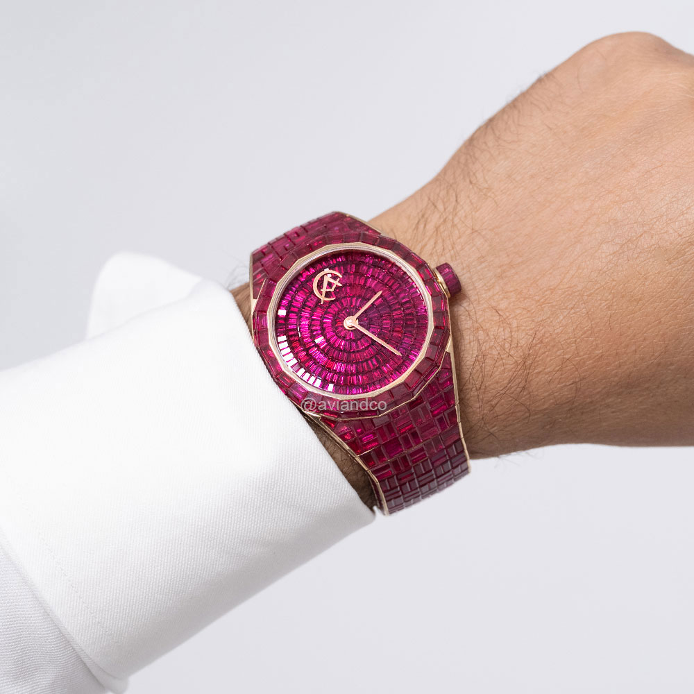 The Avi & Co. Hue Collection red ruby watch