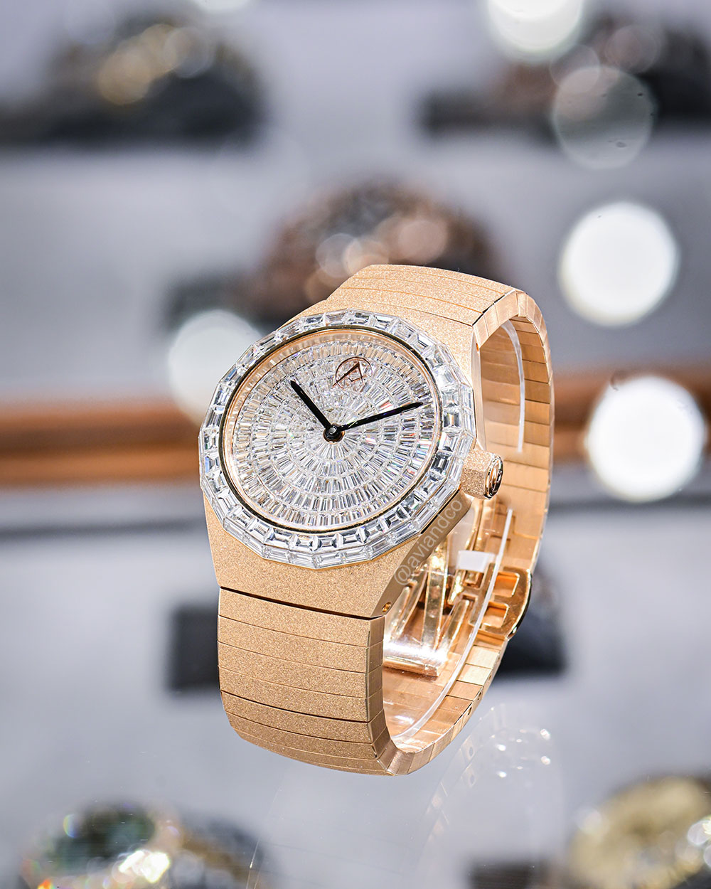Avi & Co. Frosted Collection AH17, 18K Rose Gold, 44 mm