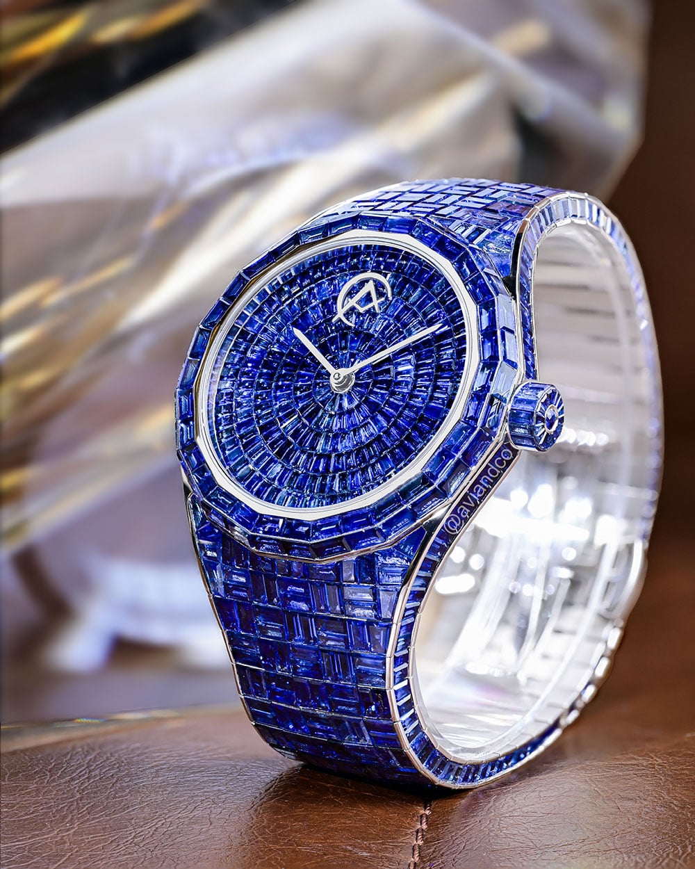 HUE by Avi & Co. AH17, 18K White Gold, Blue Sapphire Dial, 44 mm
