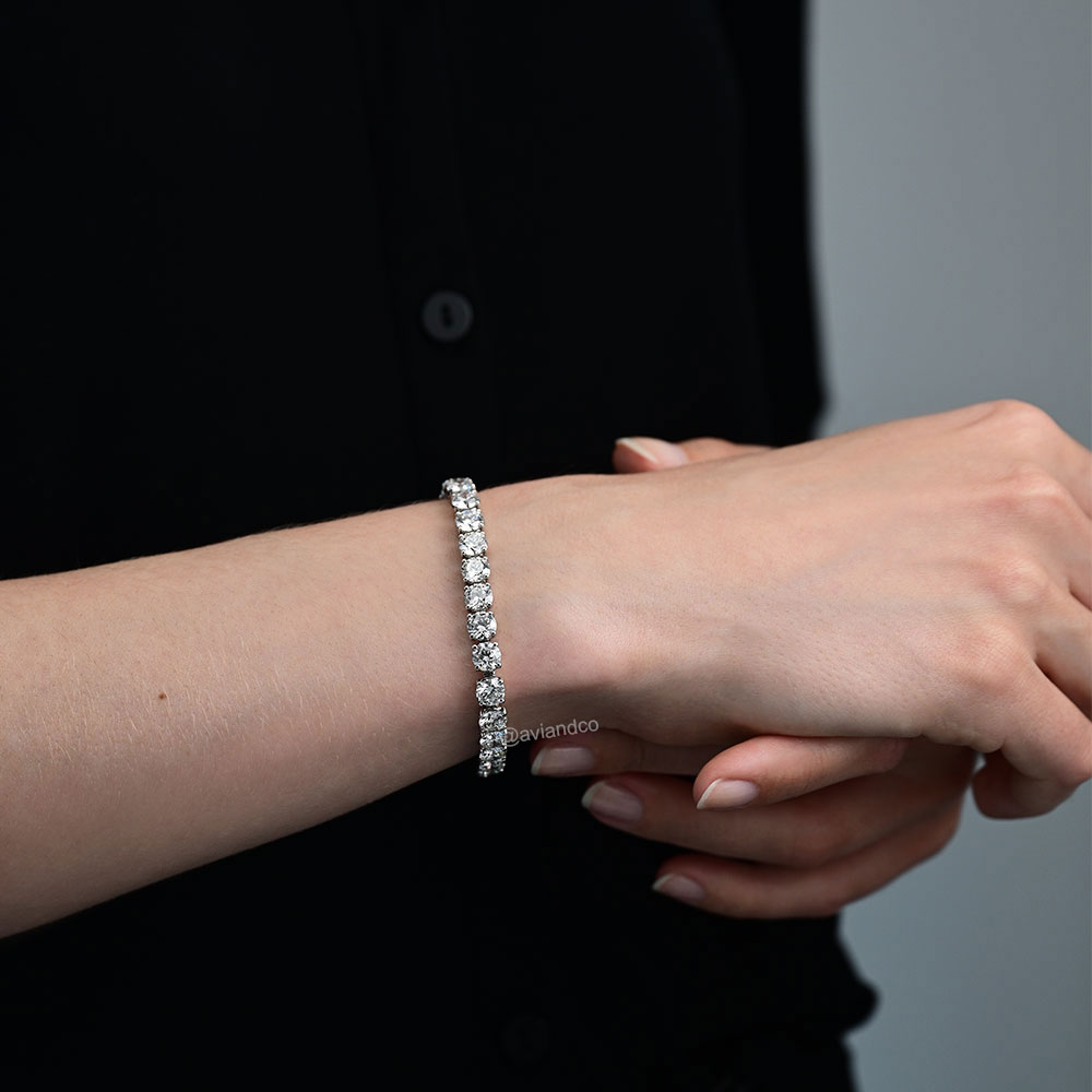 Diamonds by Avi & Co. Platinum Round Cut Line Bracelet, 21.41 CT