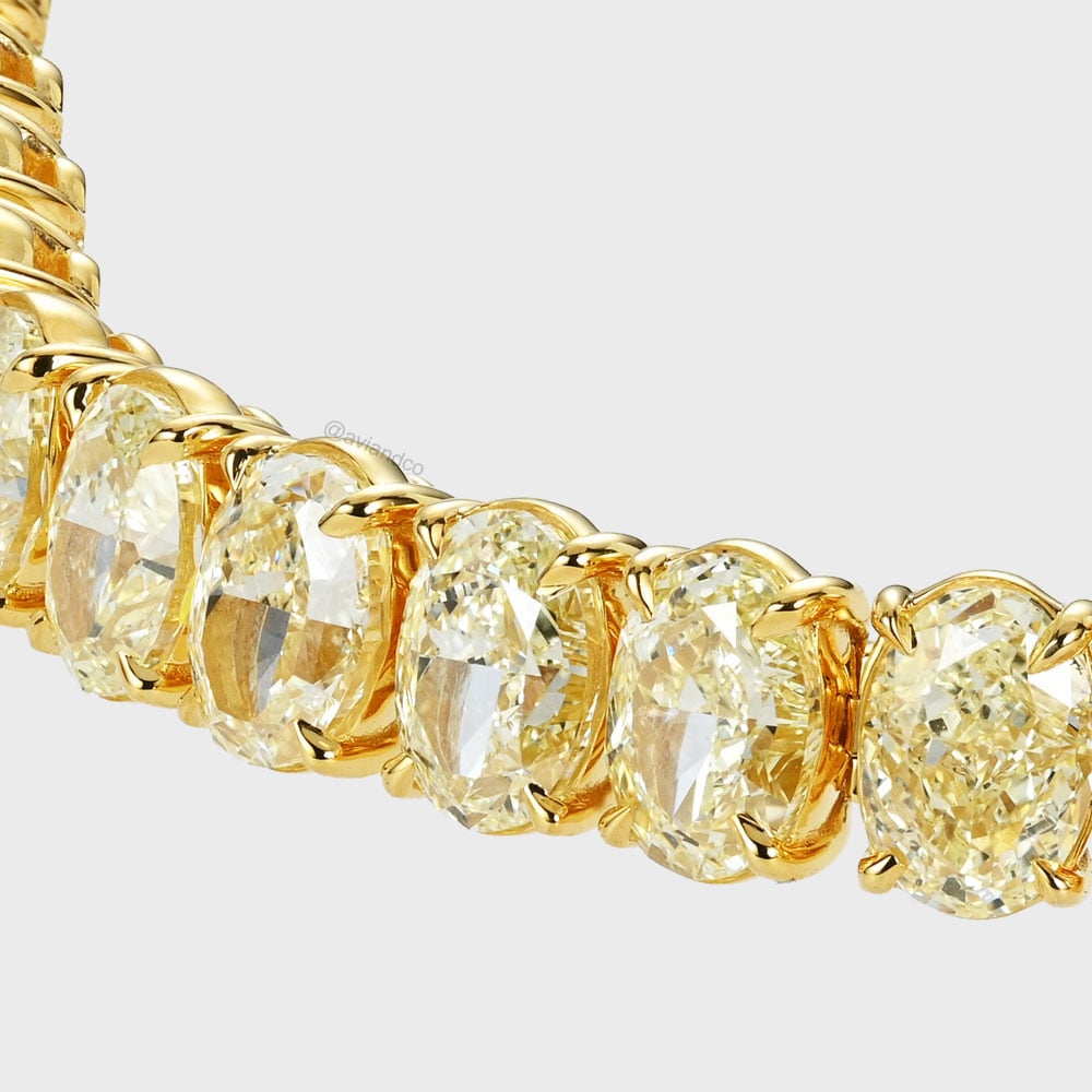 Diamonds by Avi & Co. 18K Yellow Gold Oval Cut Graduated Yellow Diamond Tennis Bracelet