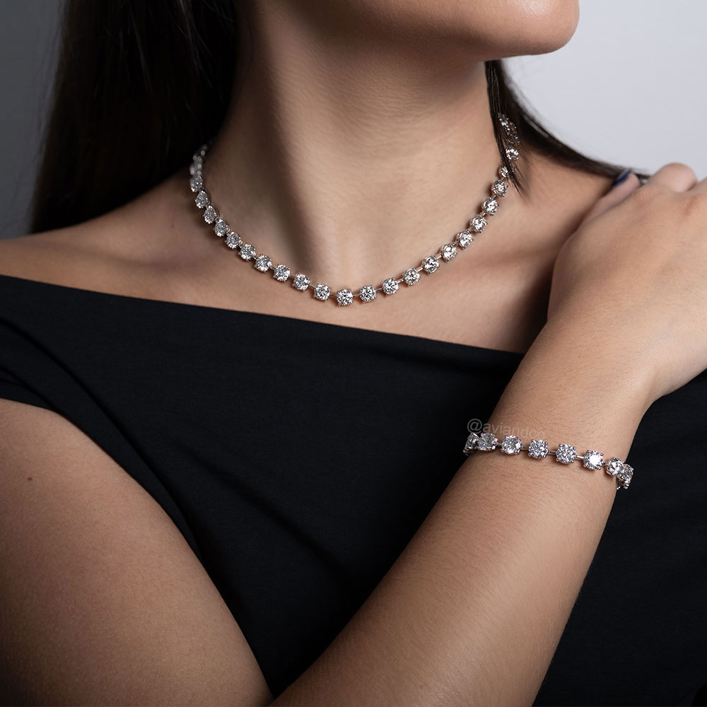Diamonds by Avi & Co. Platinum Floating Diamond Line Bracelet, 17 CT