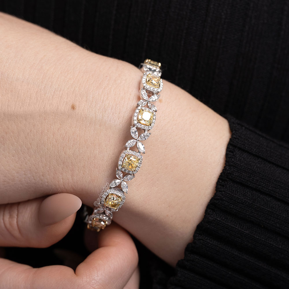 Avi & Co. Fancy Yellow Floret Bracelet, 21.43 CT