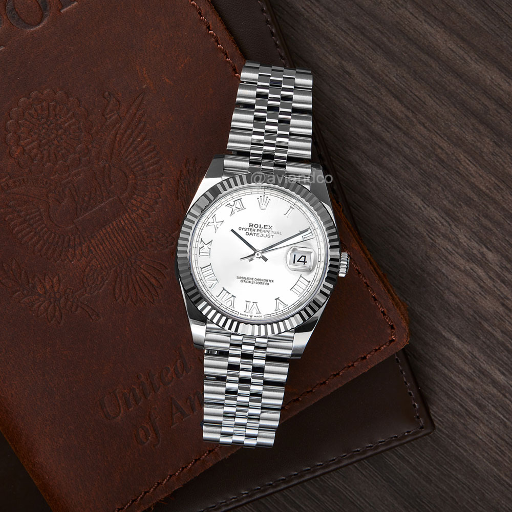 Rolex Datejust, Steel, White Roman Dial, 36 mm