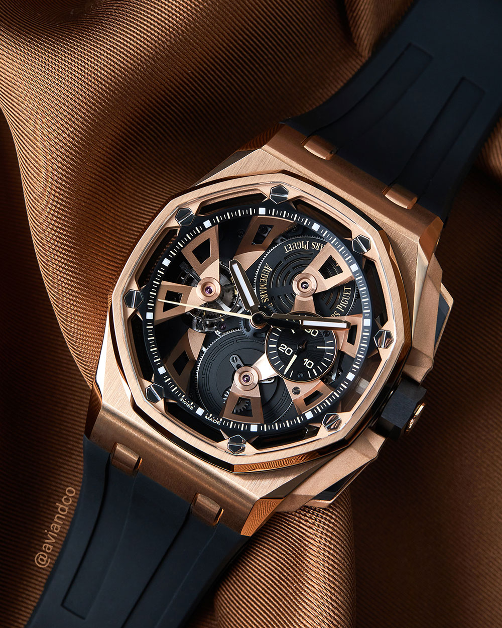Audemars Piguet Royal Oak Offshore Tourbillon Chronograph, 18K Rose Gold, Openworked