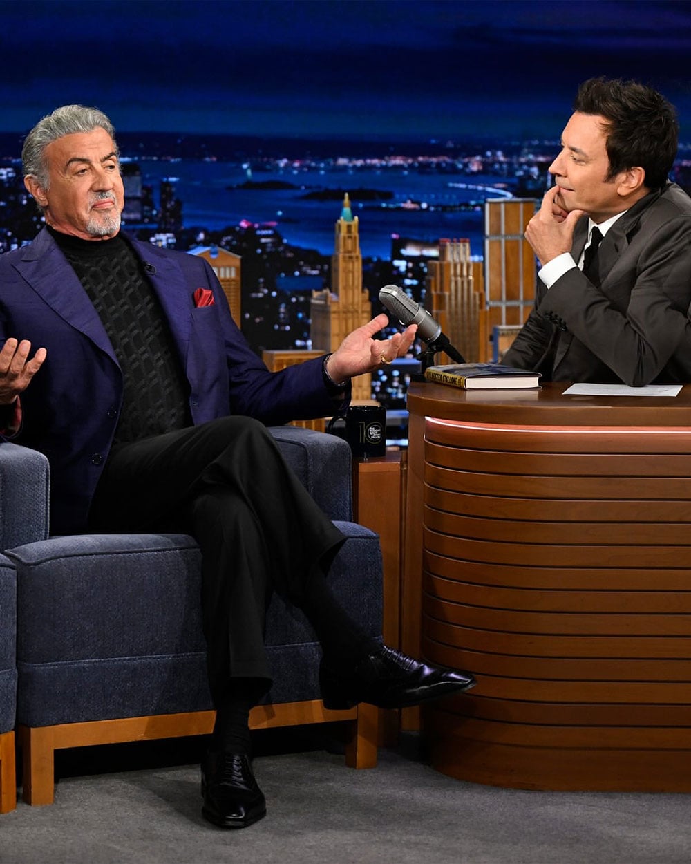Sylvester Stallone wears Avi & Co. HUE Collection watch on “Jimmy Fallon” (September 16)