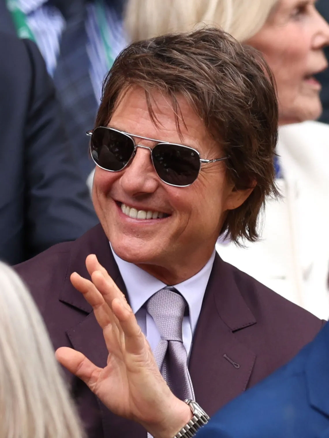 Tom Cruise wearing a Rolex Day-Date 40 watch