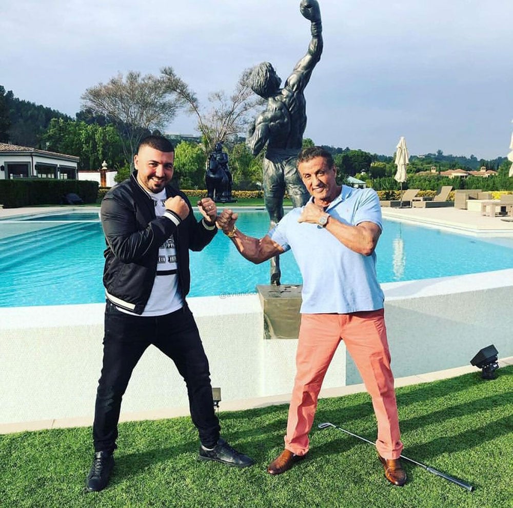 Avi Hiaeve, founder and CEO of Avi & Co., and Sylvester Stallone, actor and filmmaker